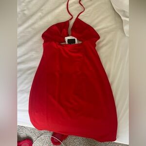 Adika red mini bodycon dress NWT